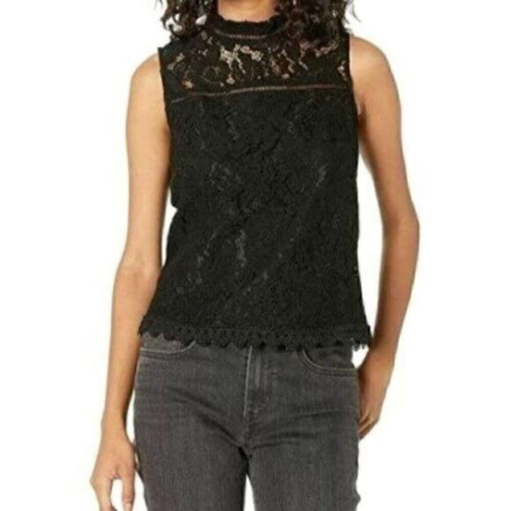 Urban Outfitters Jack by BB Dakota Lace Mock Neck Sleeveless Blouse